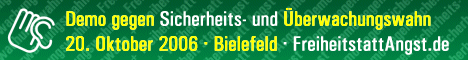 Freiheit statt Angst - Demo 20. Oktober 15:00 Uhr Bielefeld Hauptbahnhof (Westseite)